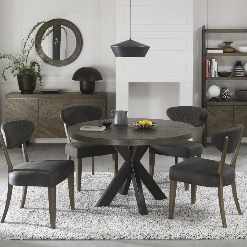 Bentley Designs Ellipse Fumed Oak Circular Dining Table
