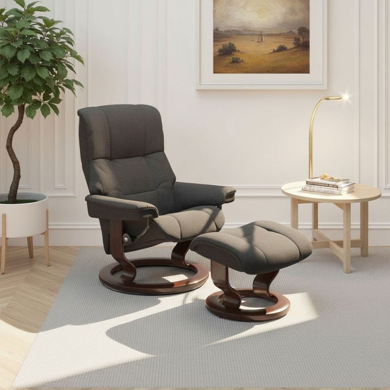 Stressless Stressless Mayfair Chair in Fabric, Classic Base with Footstool