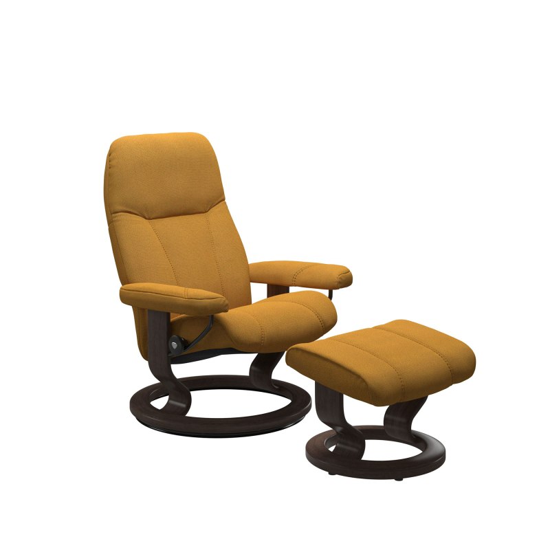 Stressless Stressless Consul Chair in Fabric, Classic Base with Footstool