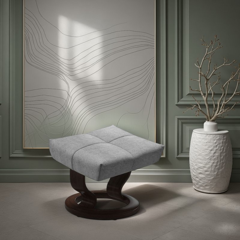 Stressless Stressless David Footstool in Fabric, Classic Base
