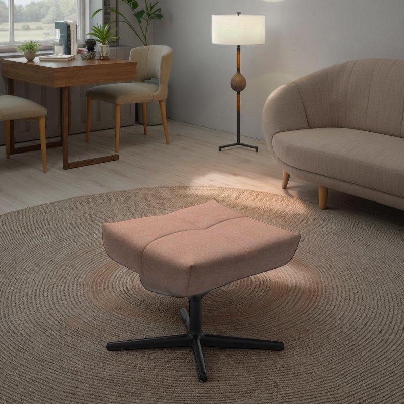 Stressless Stressless David Footstool in Fabric, Cross Base