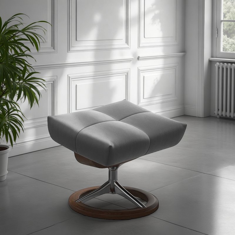 Stressless Stressless David Footstool in Leather, Signature Base