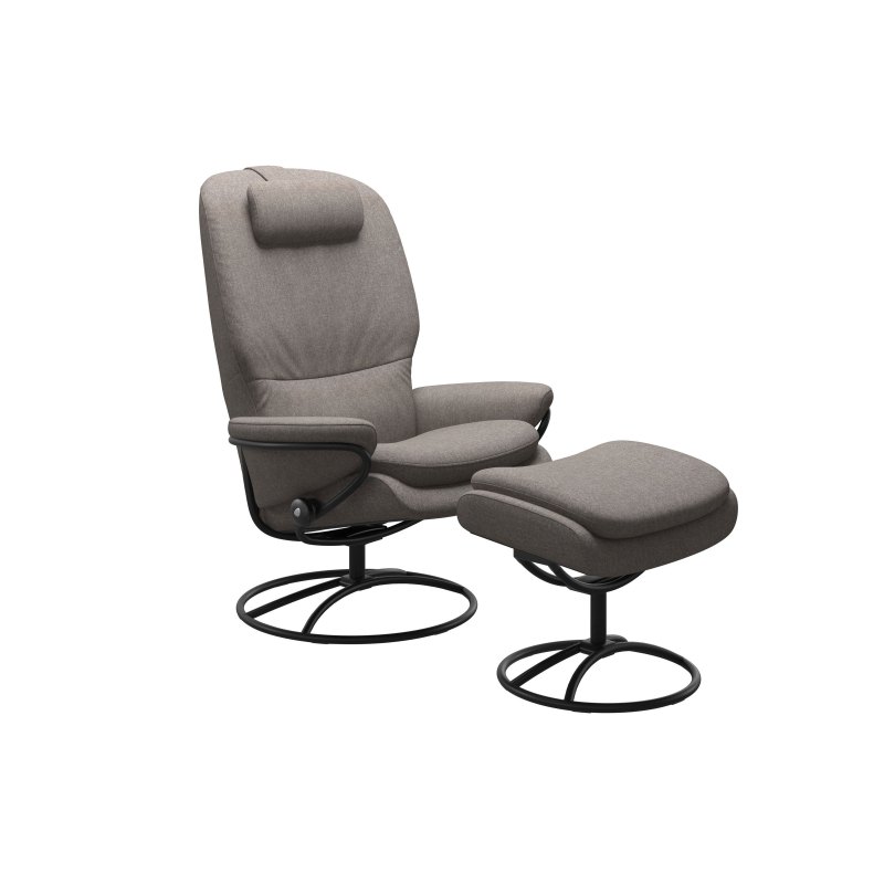 Stressless Stressless Rome High Back Chair in Fabric, Original High Base with Footstool
