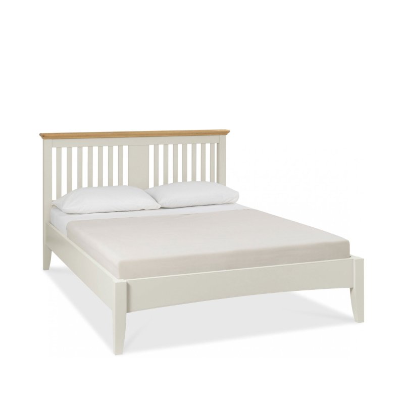 Bentley Designs Hampstead Soft Grey and Pale Oak 135cm Bedstead