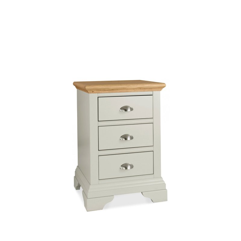 Bentley Designs Hampstead Soft Grey and Pale Oak 3 Drawer Nightstand