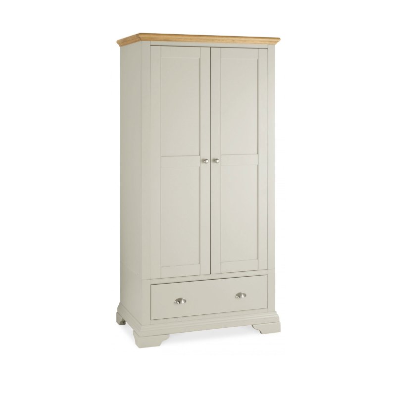 Bentley Designs Hampstead Soft Grey and Pale Oak Double Wardrobe