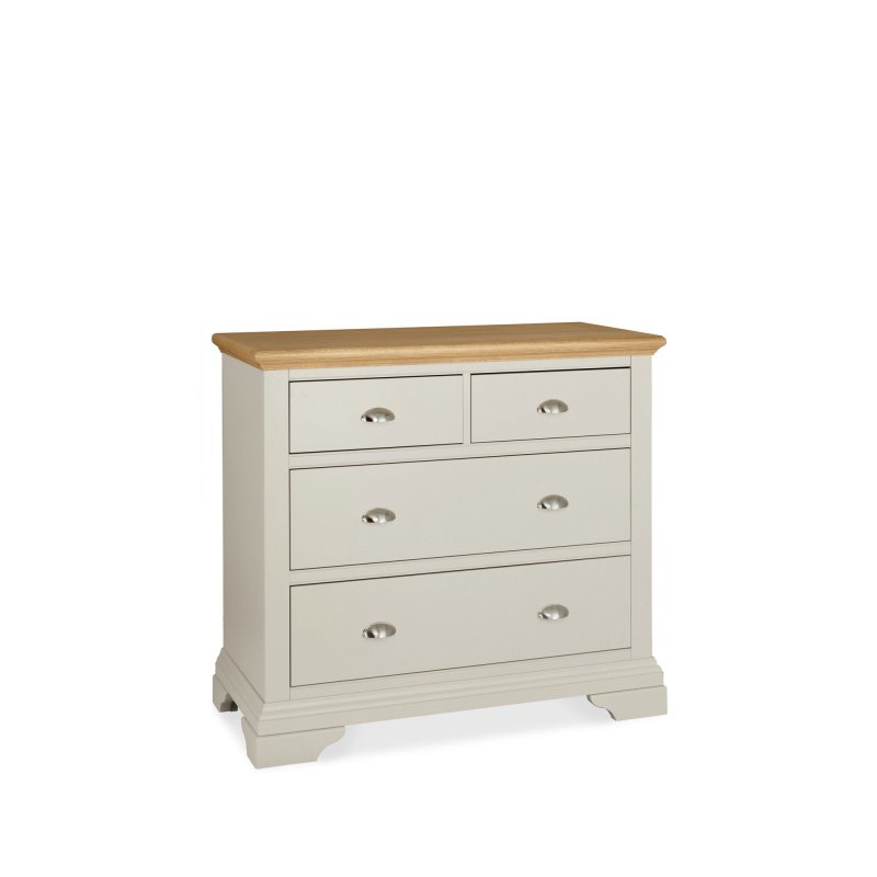 Bentley Designs Hampstead Soft Grey and Pale Oak 2 plus 2 Drawer Chest