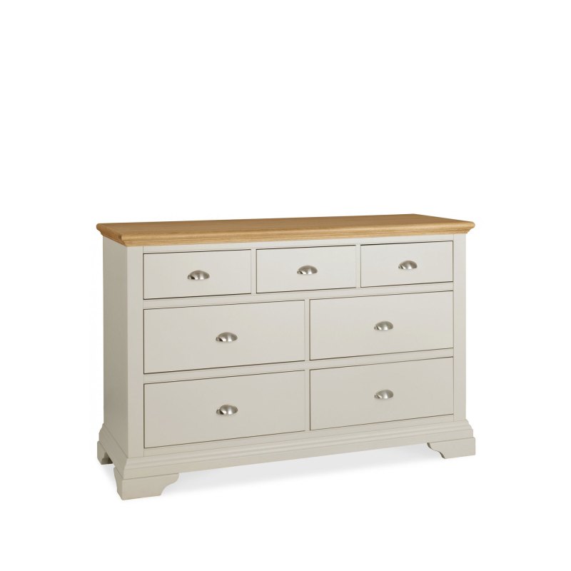 Bentley Designs Hampstead Soft Grey and Pale Oak 3 plus 4 Drawer Chest