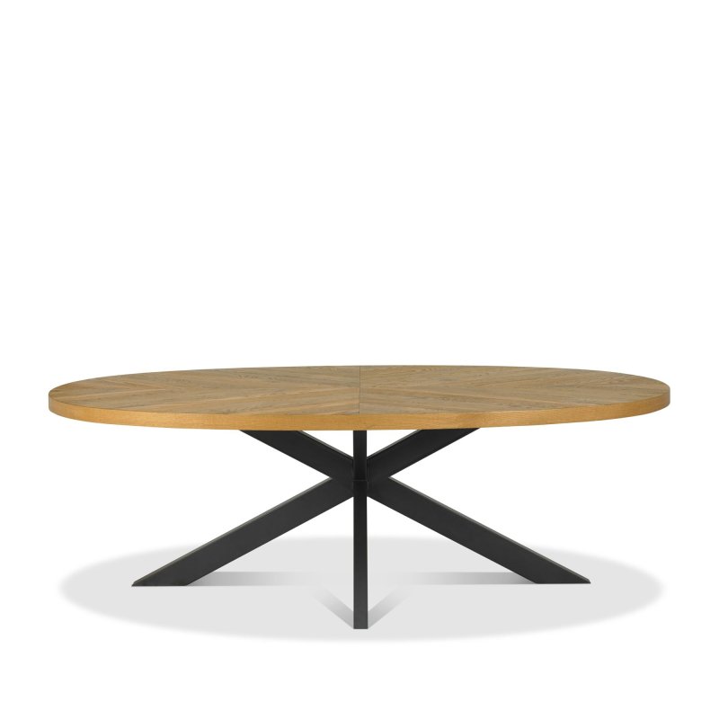 Bentley Designs Ellipse Rustic Oak 8 Seater Dining Table