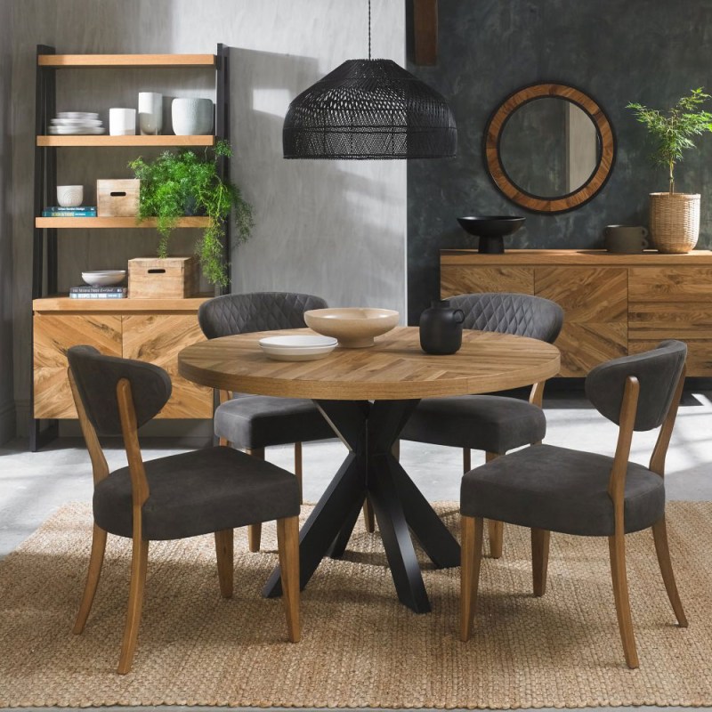 Bentley Designs Ellipse Rustic Oak Circular Dining Table