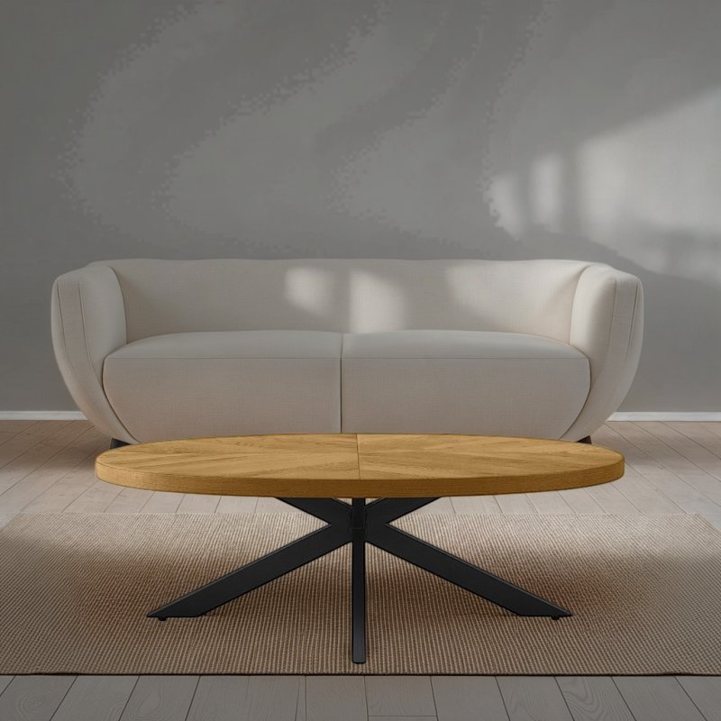 Bentley Designs Ellipse Rustic Oak Large Coffee Table