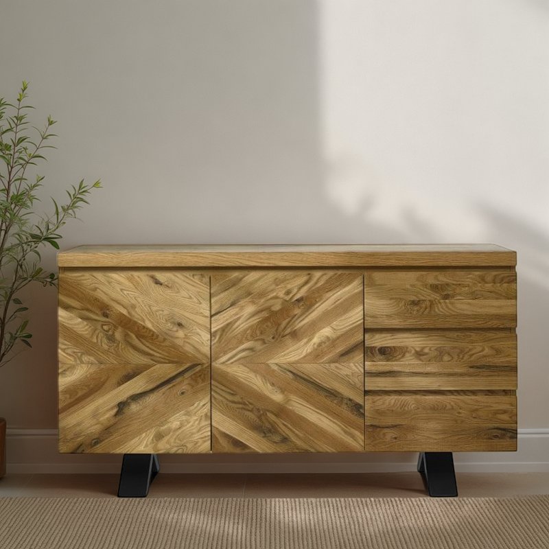 Bentley Designs Ellipse Rustic Oak Wide Sideboard
