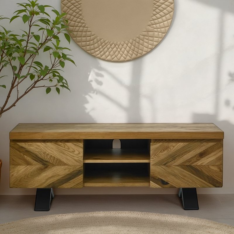 Bentley Designs Ellipse Rustic Oak Entertainment Unit