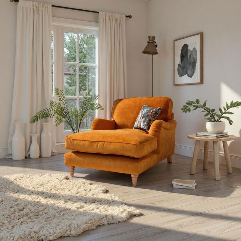 H Collection Dorchester Lounger Chair in Fabric