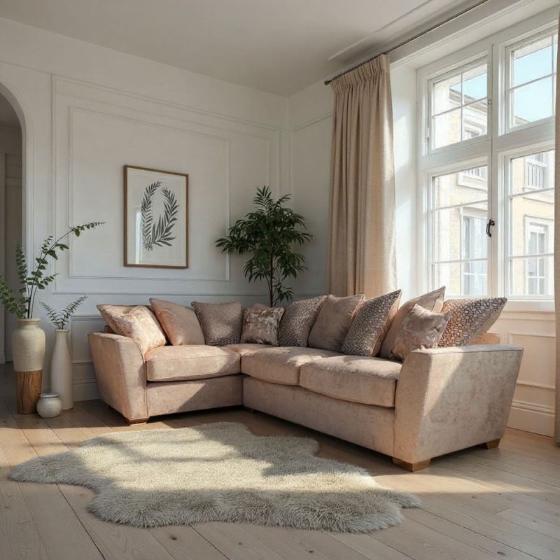 H Collection Hannah Corner Sofa (L2C/RH2) in Fabric