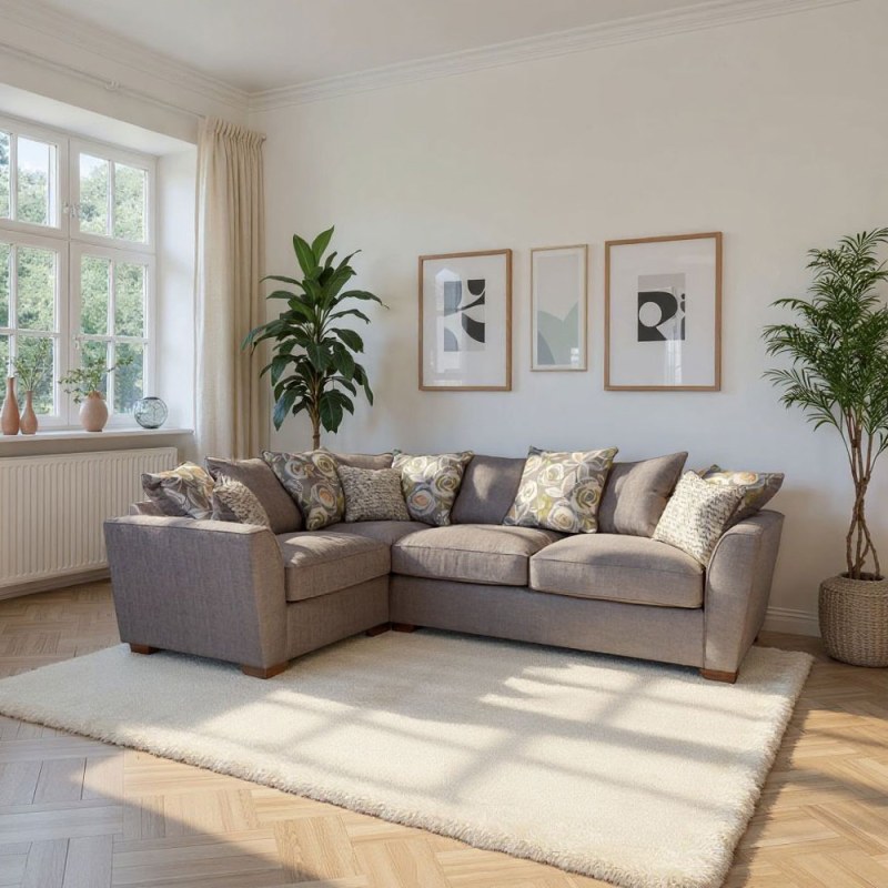 H Collection Hannah Corner Sofa (LH1/COR/RH2) in Fabric