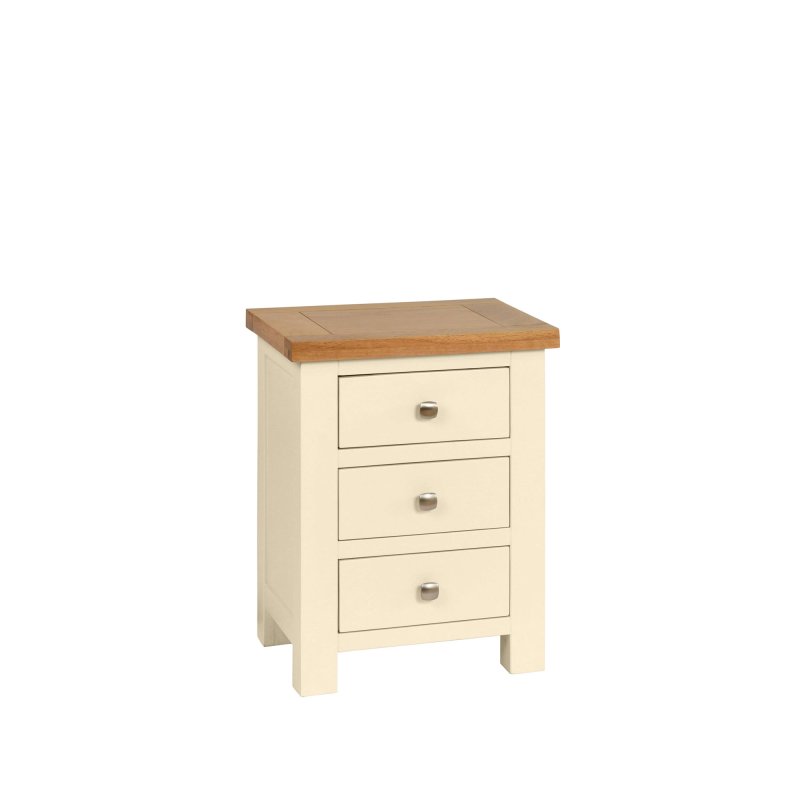 H Collection Arundel Ivory 3 Drawer Bedside