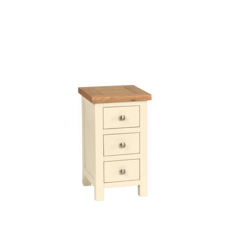 H Collection Arundel Ivory Compact 3 Drawer Bedside