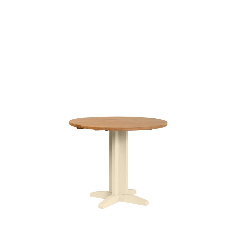 H Collection Arundel Ivory Round Drop Leaf Table