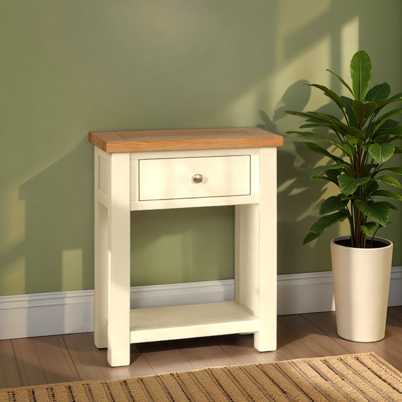 H Collection Arundel Ivory Small Console With 1 Draw and Shelf