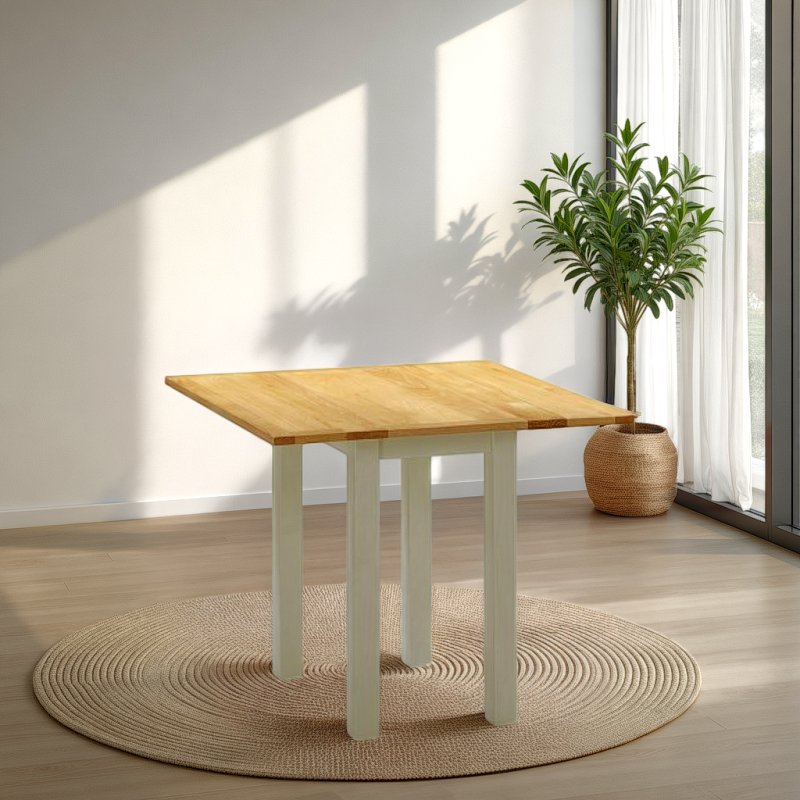 H Collection Arundel Ivory Square Drop Leaf Dining Table