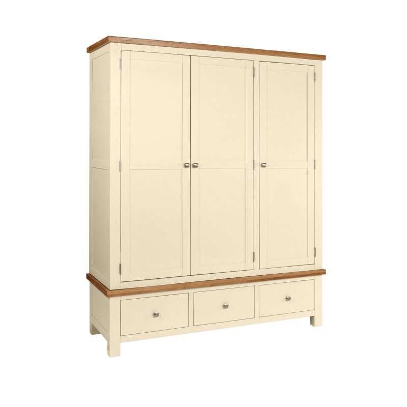 H Collection Arundel Ivory Triple Robe With 3 Drawers