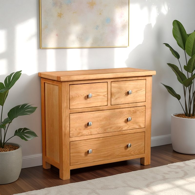 H Collection Arundel Light Oak 2 over 2 Chest