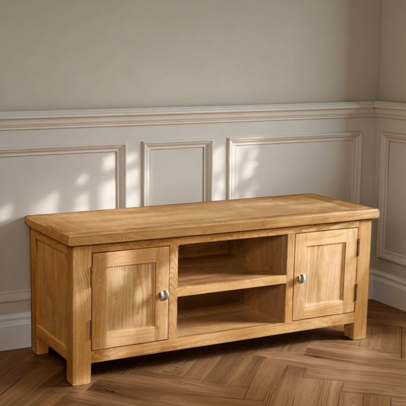 H Collection Arundel Light Oak Large TV Unit