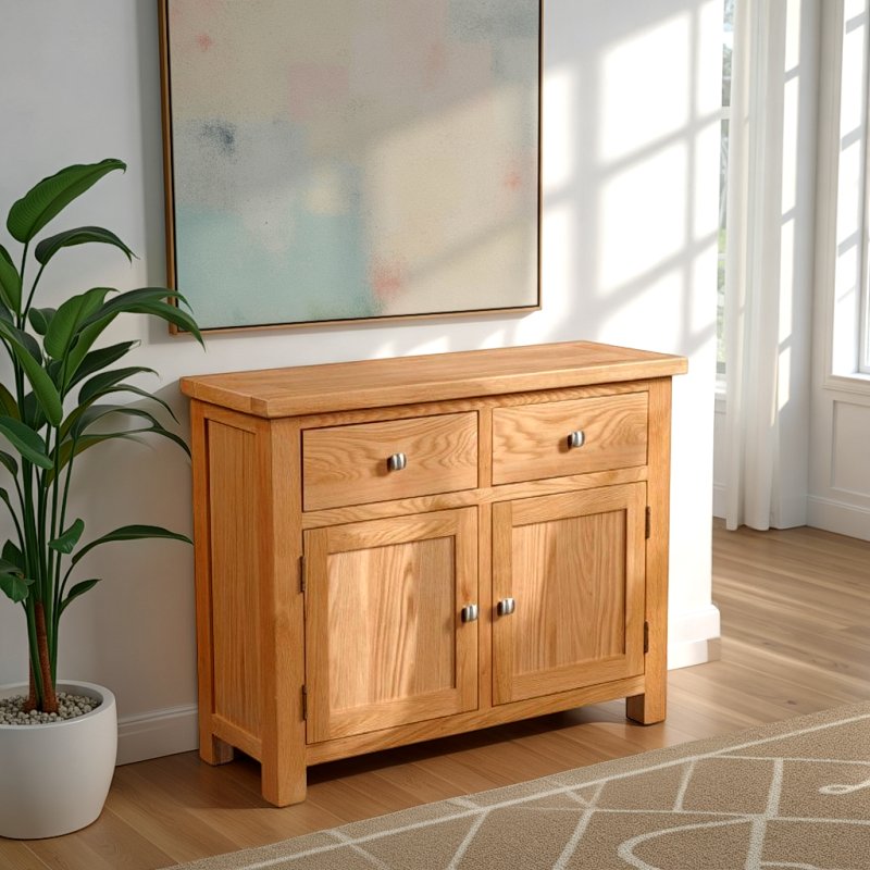 H Collection Arundel LightOak 2 Door 2 Draw Deep Sideboard