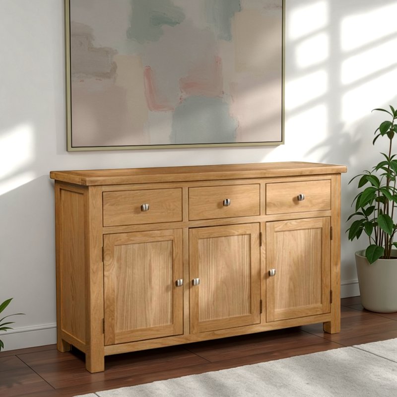 H Collection Arundel LightOak 3 Door Sideboard