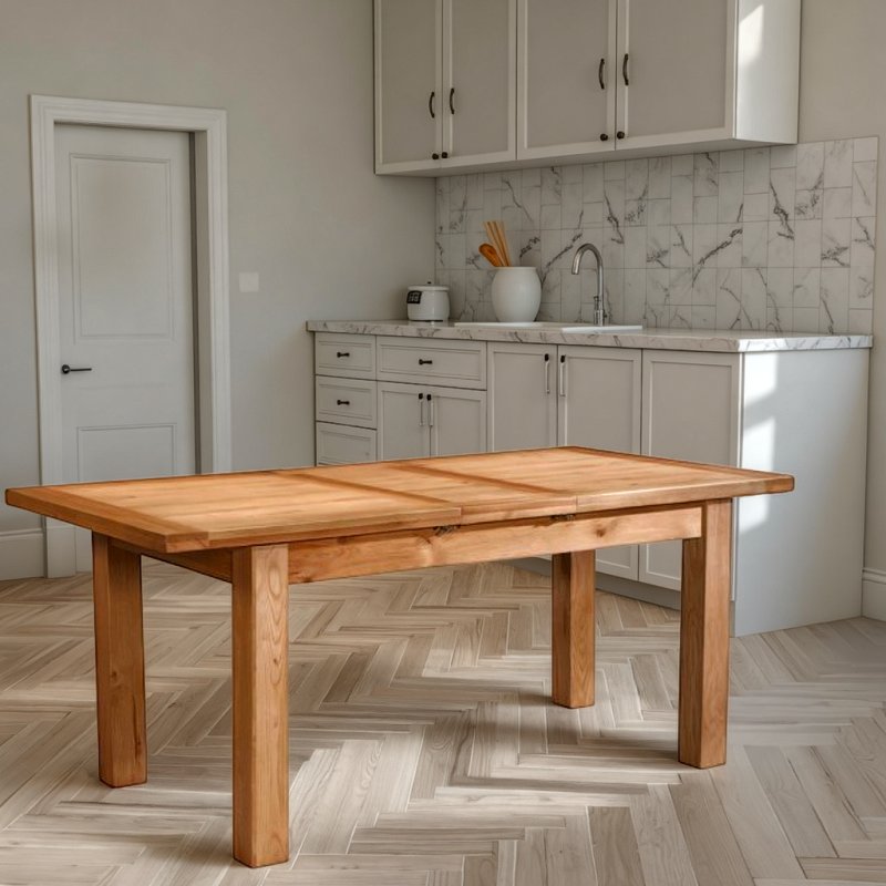 H Collection Balmoral Dining Table With 1 Extension 120-153 X 80