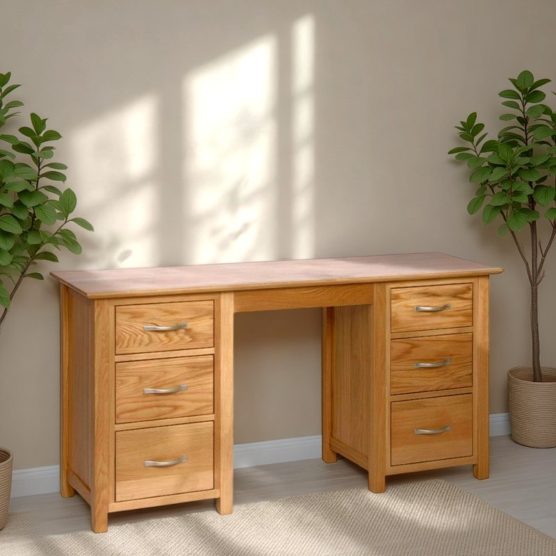 H Collection Balmoral Double Ped D/Table