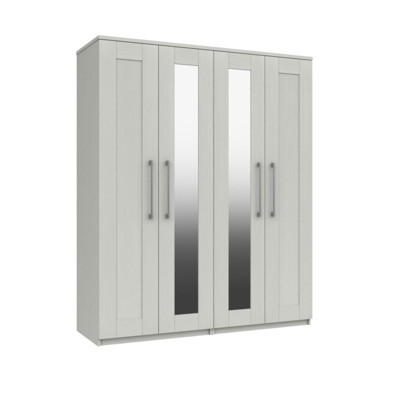 H Collection Avebury 4 Door Robe with 2 Mirrors