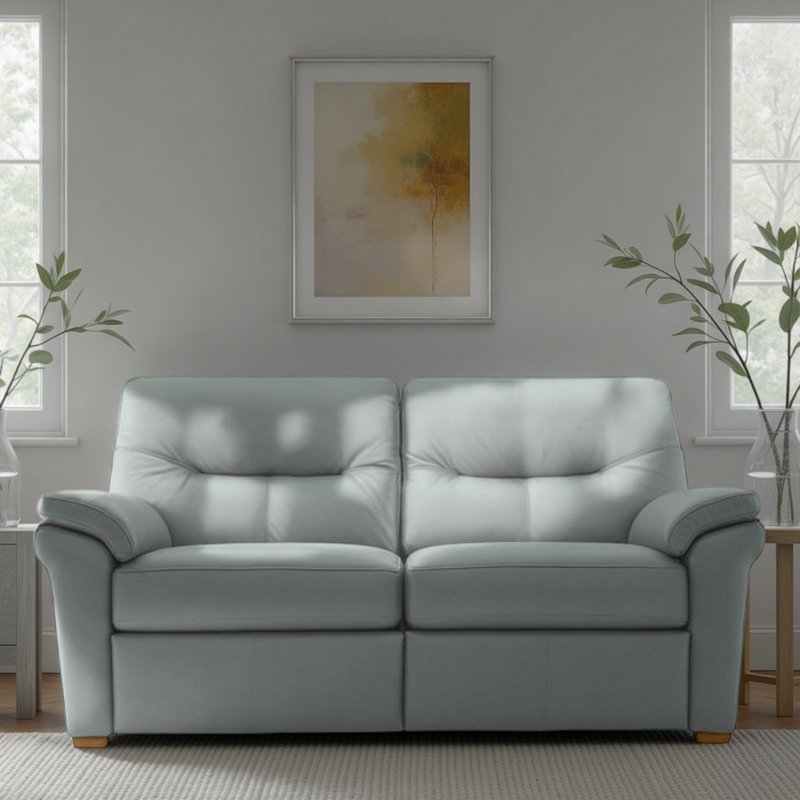 G Plan G Plan Seattle 2.5 Seater Sofa with Show Wood in Leather