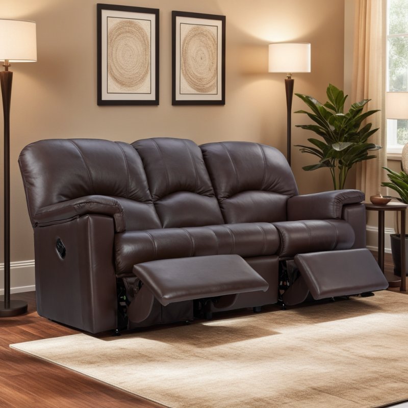 G Plan G Plan Chloe 3 Seater Double Recliner in Leather