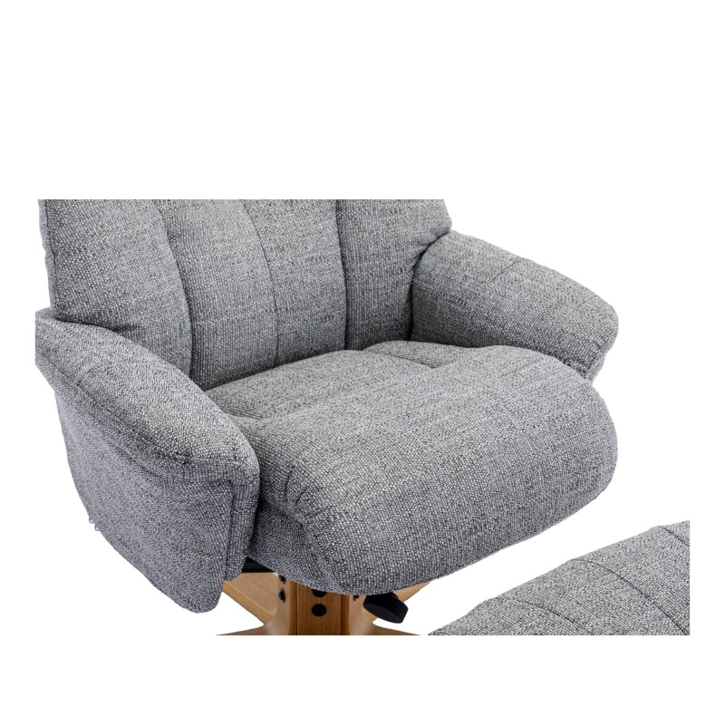 H Collection Elodie Swivel Recliner Chair in Fabric Haskins Furniture