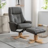 H Collection Elodie Swivel Recliner in Plush Faux Leather