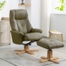 H Collection Elodie Swivel Recliner in Plush Faux Leather