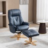 H Collection Elodie Swivel Recliner in Plush Faux Leather