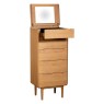5 Drawer Tall Chest Open Draw and Mirror