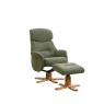 H Collection Ester Swivel Recliner Chair and Footstool In Fabric