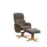 H Collection Ester Swivel Recliner Chair and Footstool In Fabric