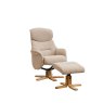 H Collection Ester Swivel Recliner Chair and Footstool In Fabric