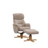 H Collection Ester Swivel Recliner Chair and Footstool In Fabric
