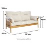 mindi 3 seater dimensions