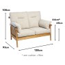 Mindi 2 seater dimensions