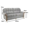 3 Seater STD Dimensions
