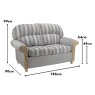 Samford 2 Seater Duke Grey Stripe Dimensions 1