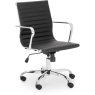GIO201 Black Faux Leather Chrome