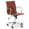 GIO203 Brown Faux Leather Chrome